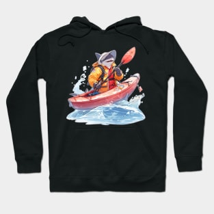 Cautious Kayaker Anime Shark Hoodie